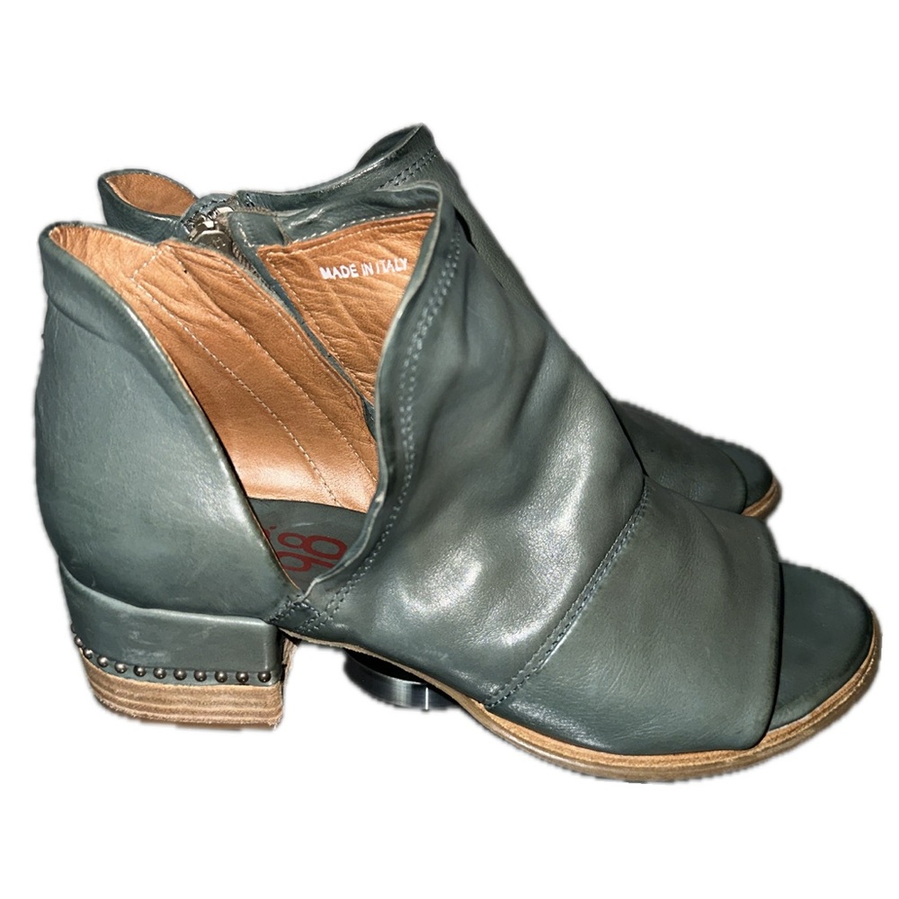AS98 Seafoam Green Leather Heeled Boots/Sandals